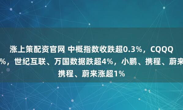涨上策配资官网 中概指数收跌超0.3%，CQQQ跌约1.6%，世纪互联、万国数据跌超4%，小鹏、携程、蔚来涨超1%