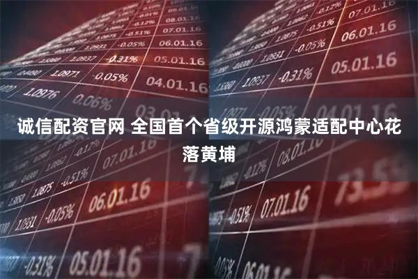 诚信配资官网 全国首个省级开源鸿蒙适配中心花落黄埔